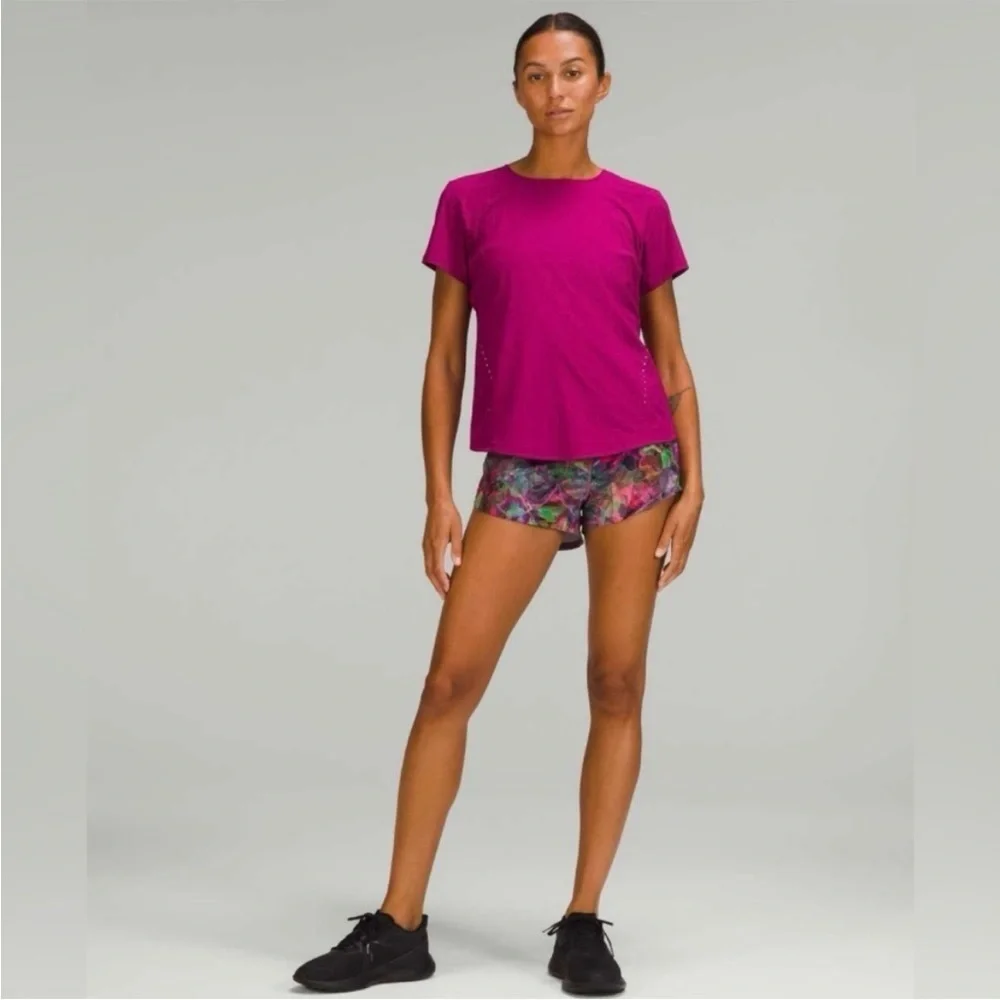 Lululemon Speed Up Low-Rise Lined Short 4” Vivid Floral Multi/Graphite Grey